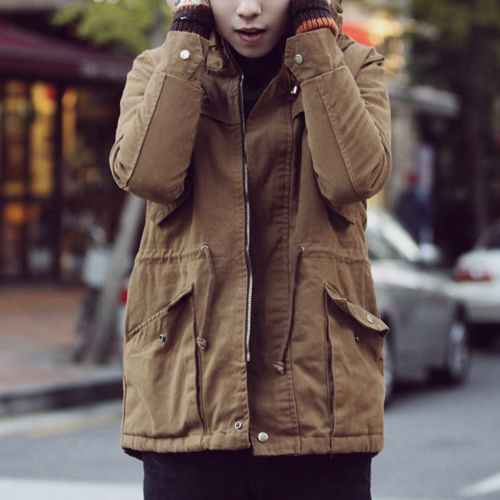 Khaki Cargo Winter Parka