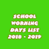 SCHOOL WORKING DAYS | 2018 -19 IN SINGLE PAGE