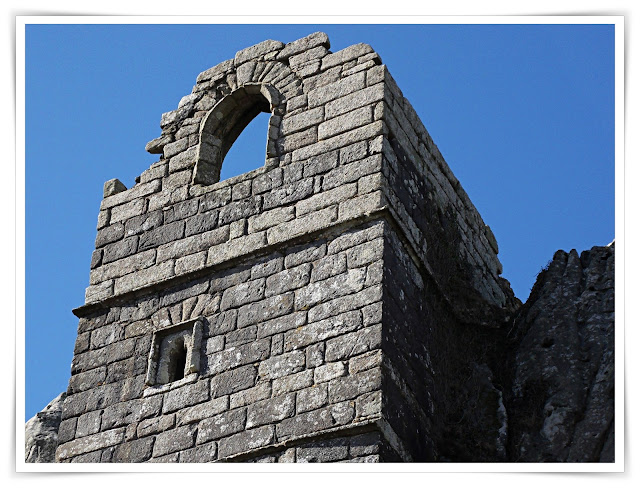 Showing detail of the chapel onRoche Rock, Cornwall