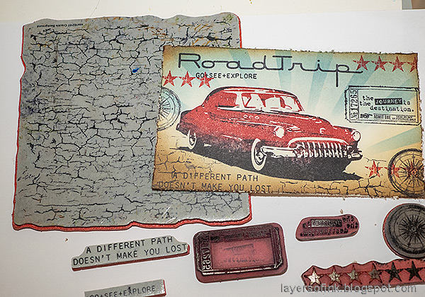 Layers of ink - Roadtrip Card Tutorial by Anna-Karin Evaldsson. Stamp with Simon Says Stamp Crackle Background.