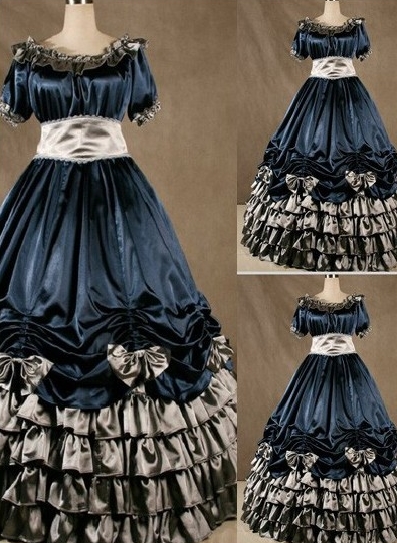 Gorgeous Bow and Ruffle Gothic Victorian Dress