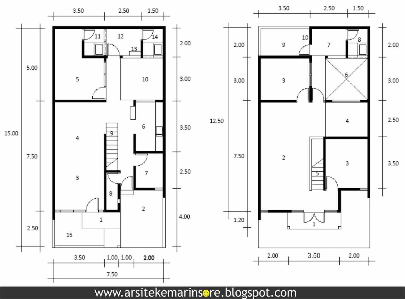 Kreasi Gambar Denah Rumah Lebar 7 Meter Terlihat Unik