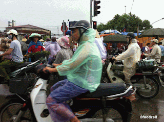 motorbike mayhem in the streets of Hanoi