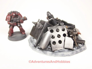 T1594 industrial scrap pile for 25-28mm scale tabletop miniatutre games UniversalTerrain.com - view 4.