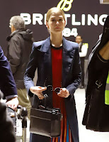 Rosamund Pike at London’s Heathrow Airport