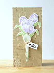Sunny Studio Stamps: Timeless Tulips Vellum Wrapped Tulip Bouquet Card by Emily Leiphart