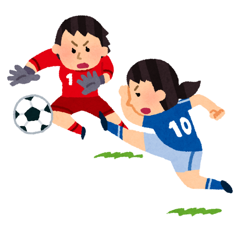 ゴールへのシュートのイラスト 女子サッカー かわいいフリー素材集 いらすとや