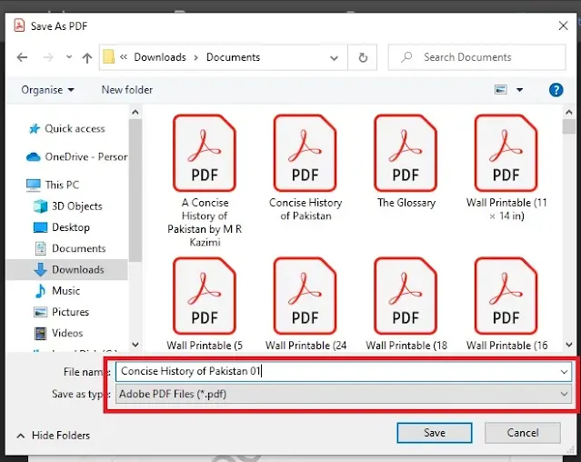 Save PDF file with a different name