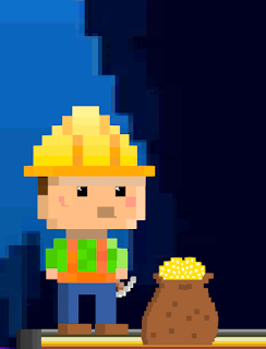 Bitcoin Miner with a bag of Bitcoins