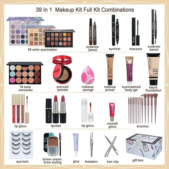 All in One Makeup Kit for Women Full Kit