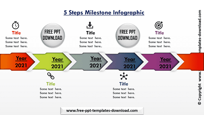 5 Steps Milestone Infographic PPT Template Download