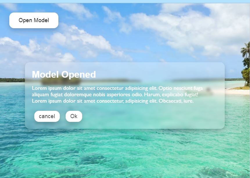 Glassmorphic card model in html css and javascript