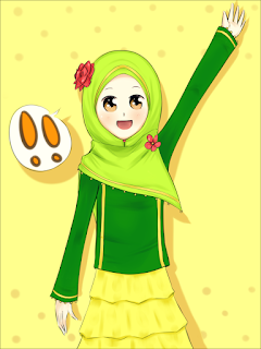 Catatan Kecil Kartun Muslimah Comel dan Cantik 