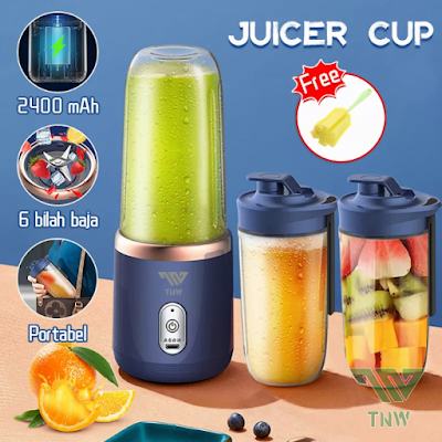 Promo Terbatas: Juice Blender 6 Pisau Portable 2400mAh - Membuat Minuman Segar Kapan Saja, Di Mana Saja!