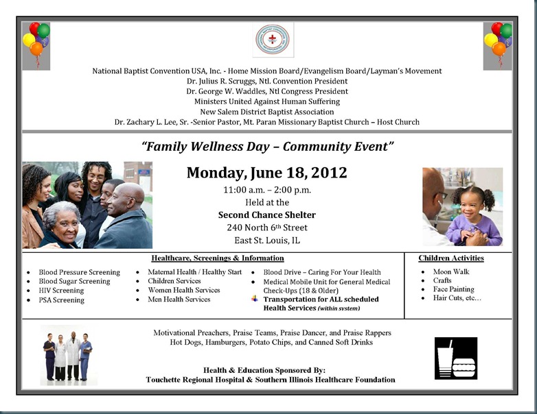 CHC - Family Wellness Day Flyer 2012 -Christian Education