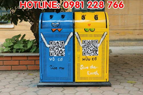 trang trí thùng rác - nâng cao ý thức phân loại rác