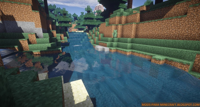 Otra imagen donde se ve el flujo de un río con el Mod Streams 1.7.10