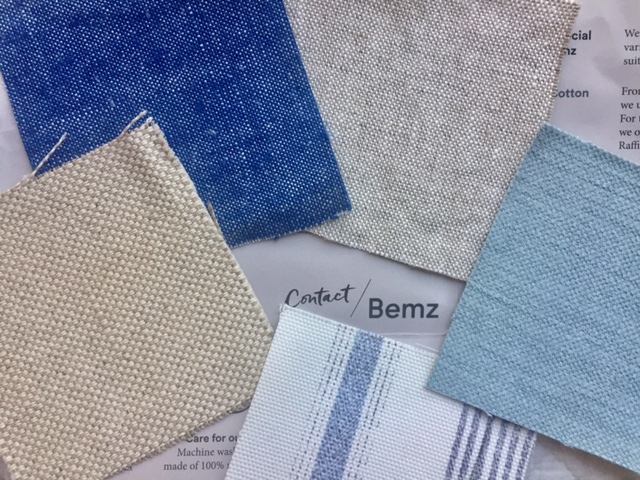 Bemz fabric samples for cover for Ikea Ektorp sofa at fixer upper for Hello Lovely Studio