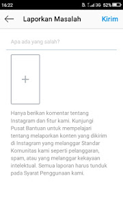 Melaporkan masalah ke instagram