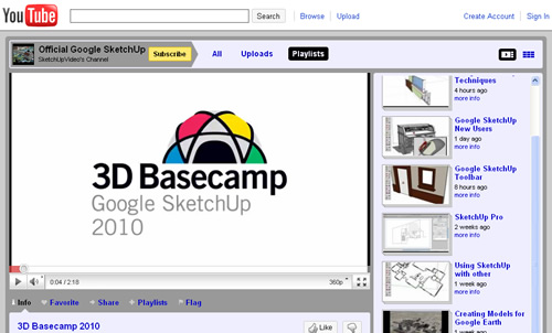  Video Tutorial Sketch Up on You Tube