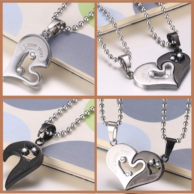 Sorella'z Mens Womens Couples Lovers Stainless Steel Heart Pendant Love Necklace
