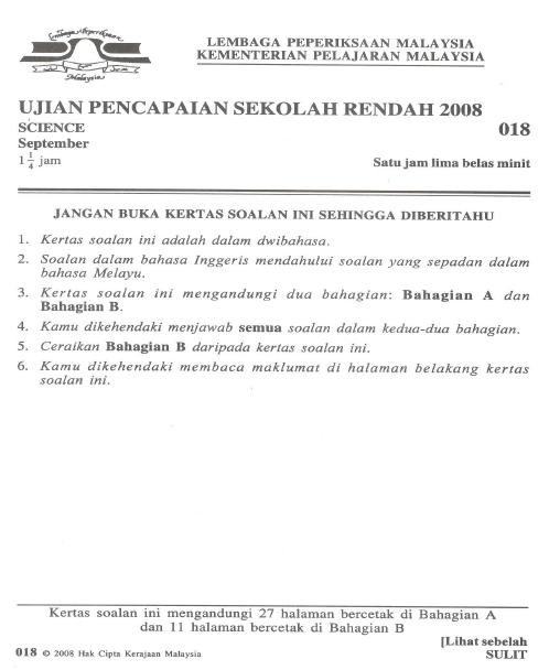 Contoh Soalan Sains Tahun 4 Bahagian A - dexgop