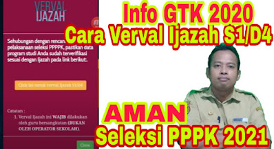 Cara Verval Ijazah di Info GTK untuk Guru Non PNS untuk Persiapan Seleksi PPPK 2020