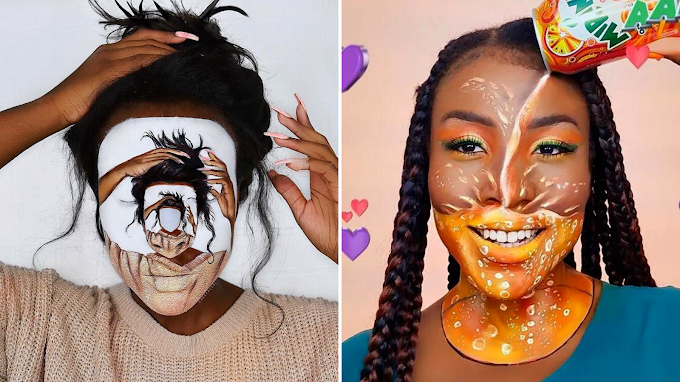 Makeup Artist Creates Optical Illusion Art On Her Face (20+ Pics)