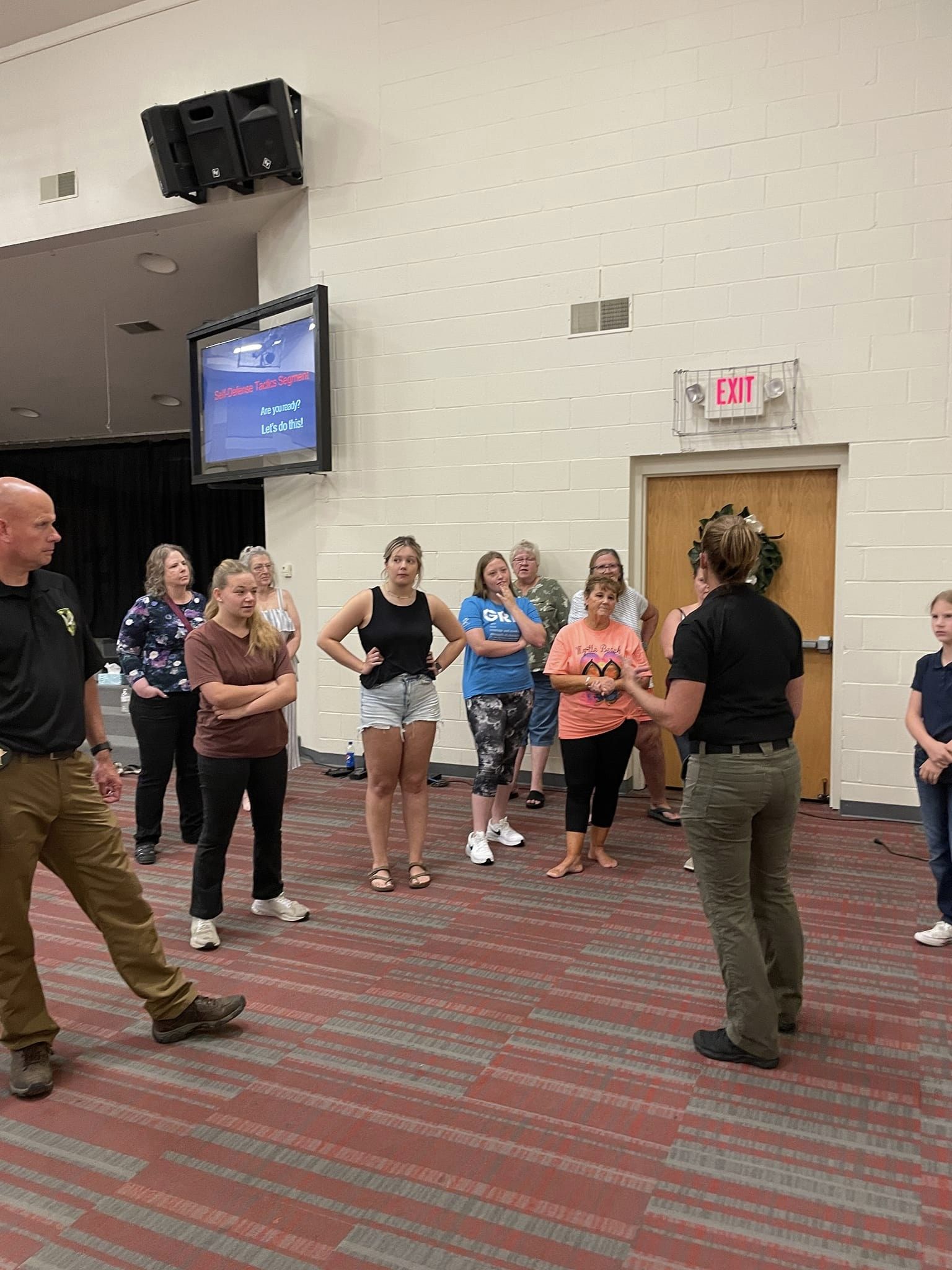 Women's self-defense session emphasizing personal safety.