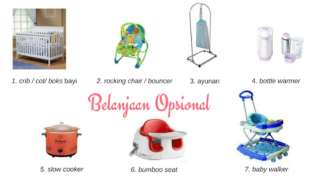 contoh belanjaan bayi yang kurang penting