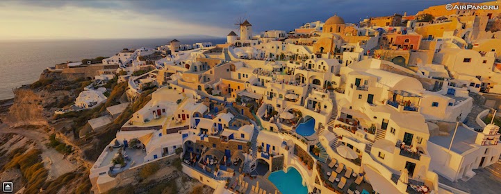 Santorini, Greece - 12 Incredible 360° Aerial Panoramas of Cities Around the World