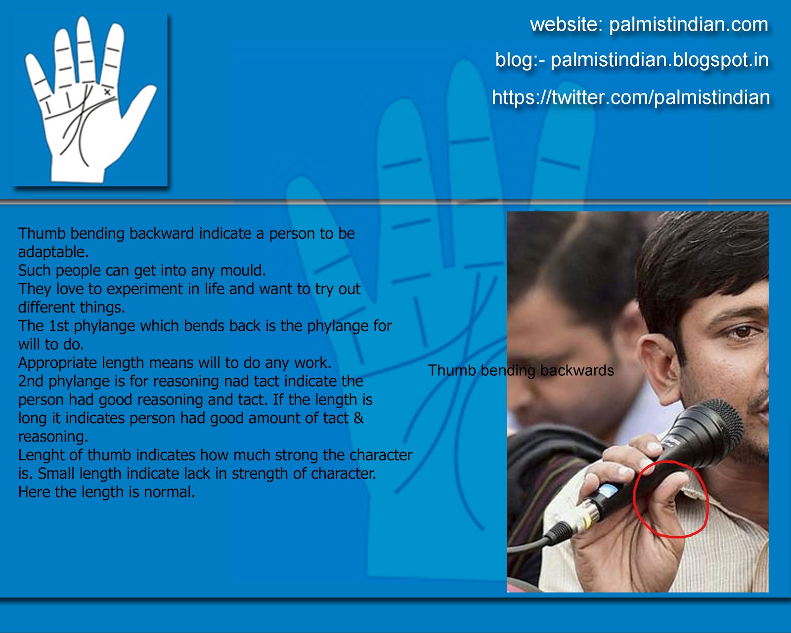 palmistry analysis of #KanhaiyaKumar thumb by @palmistindian a ...