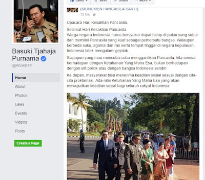 AGEN POKER - Gubernur DKI Jakarta Basuki Tjahaja Purnama Mengikuti Upacara Hari Kesaktian Pancasila di Lubang Buaya