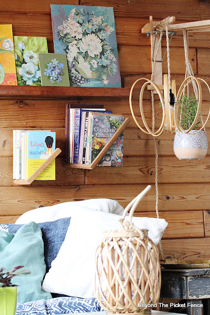 Wall Bookshelves in a Sunroom