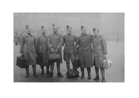 image from  Snapshots by Corina Duyn, with photo of 6 soldiers during mobilisation 1939. Amsterdam