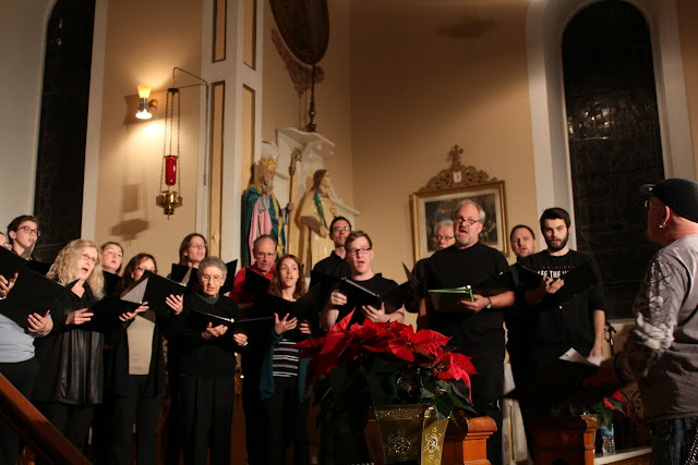 Before the concert, we run through all the beginnings of the carols