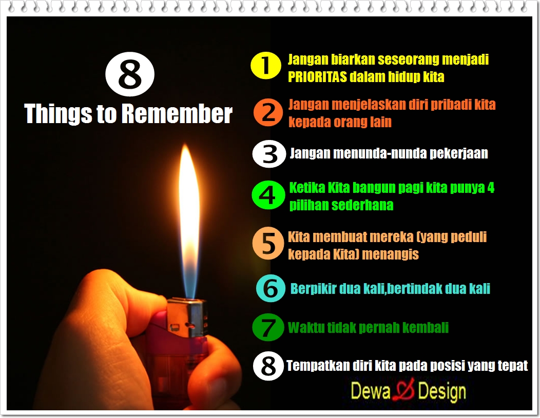 CATATAN KECIL 8 Things To Remember