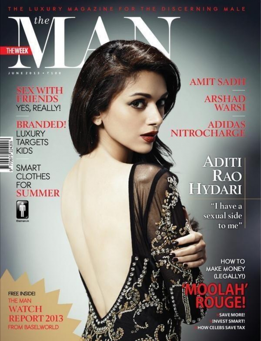 Aditi Rao Hydari sexy back magazine cover photoshoot
