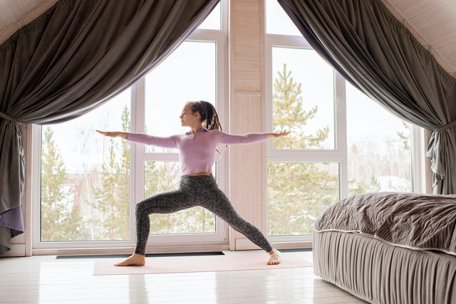 lady doing a stretching exercise