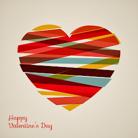 image of a heart made out of different colored tape and it says Happy Valentine's Day on the bottom.