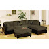 3pcs Sectional Sofa Set with Ottoman in Sage Finish