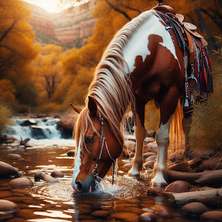 oleos-digitales-de-caballo-apache-tomando-agua