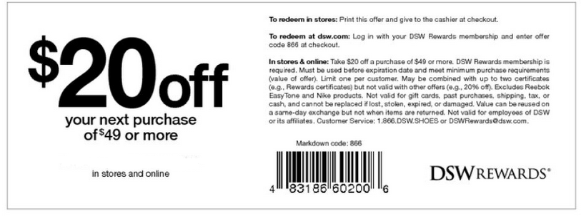 dsw coupons