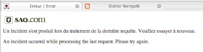 en panne saq.com saq vin site de web ne functionne pas down