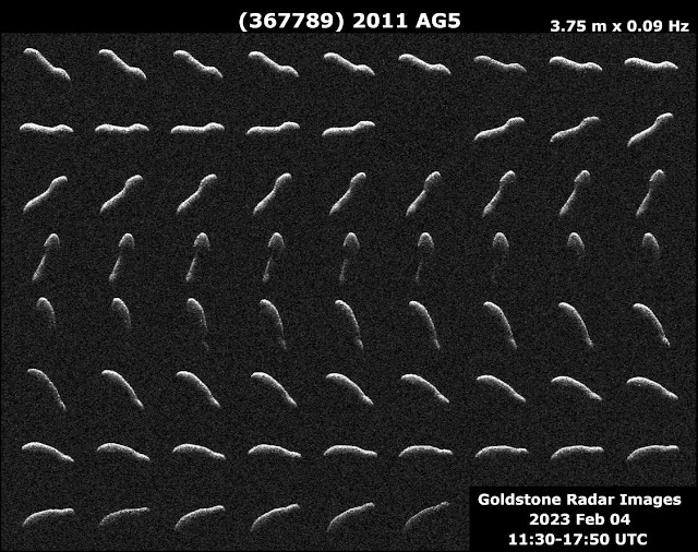Asteroide 2011 AG5 registrado pelo Goldstone System Radar em fevereiro de 2023 - NASA
