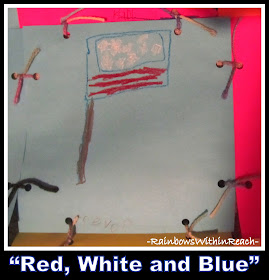 photo of: "Red, White and Blue" Flag Drawing from Kinder-fan via RainbowsWithinReach