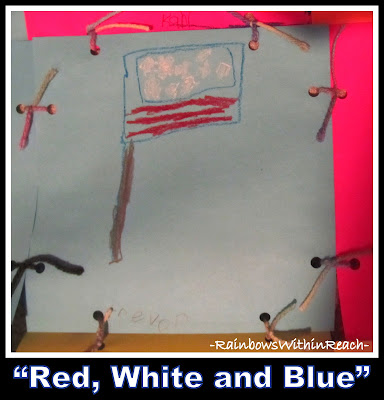 photo of: "Red, White and Blue" Flag Drawing from Kinder-fan via RainbowsWithinReach