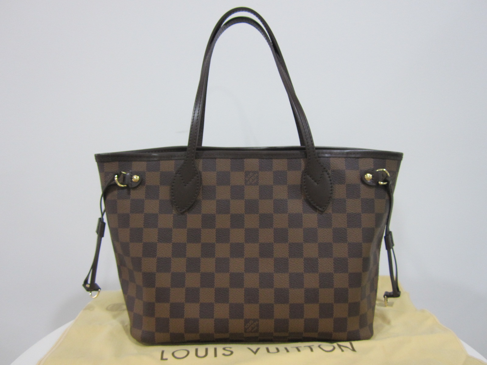 for designer bags: LOUIS VUITTON DAMIER EBENE NEVERFULL PM (0111 ...
