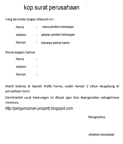 Contoh Surat Referensi Kerja Info Terbaru 2014  Share The 