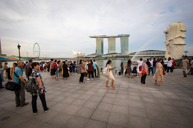 Marina bay Sands, Ruota panoramica e Merlion-Singapore